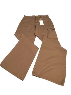 Kensie Jeans Cargo Utility Pants Straight Leg High Rise The Ella BR Sugar 8/29